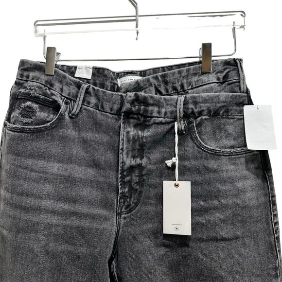 Good American Good 90s Icon Black Straight Leg Jeans Size 8 - Picture 5 of 13